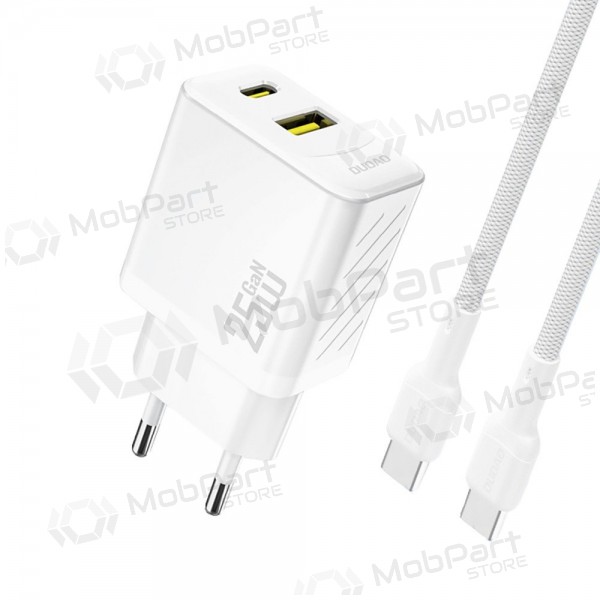 Telefonladegerät Dudao A26TC 25 W GaN USB-C + USB-A mit USB-C Kabel 1 m weiß