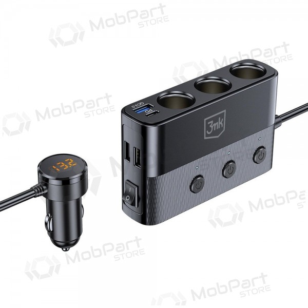 Autoladegerät 3mk Car Power Splitter 120 W 3xUSB-A + USB-C 12V schwarz