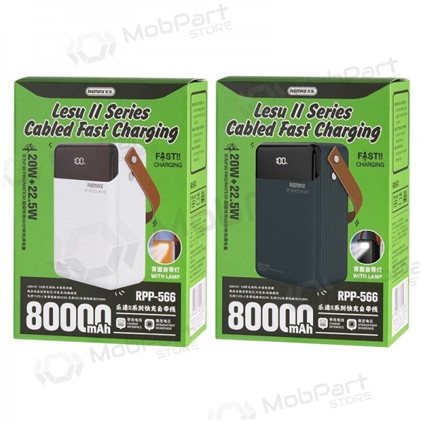 Externe Batterie Power Bank Remax RPP-566 22.5W 80000mAh Grau