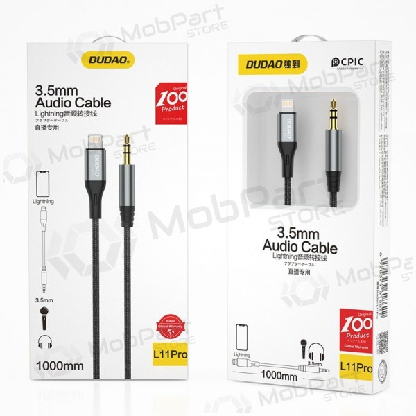 Audio-Kabel Dudao L11Pro Lightning auf 3.5 mm 1 m schwarz