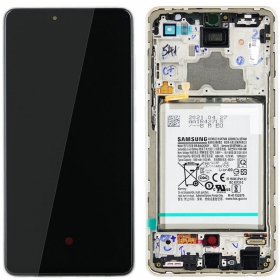 Samsung Galaxy A72 Display (Weiß) (mit Rahmen) (original)