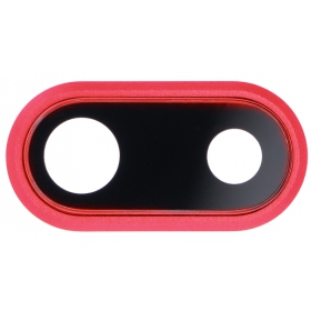 Apple iPhone 8 Plus Kameraglas (Rot) (mit Rahmen)