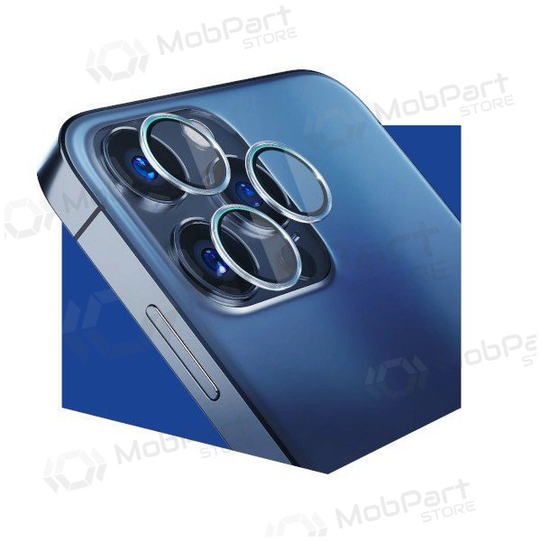 Apple iPhone 14 Pro / 14 Pro Max Schutz gehärtetes Glas für Kamera - 3MK Lens Pro (silber)