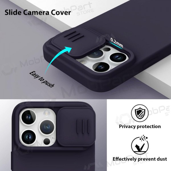 Apple iPhone 14 Plus Handyhülle „Nillkin Silicone“ (tamsiai Violett)