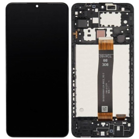 Ekranas Samsung A127 A12s 2021 su lietimui jautriu stikliuku und rėmeliu Black original
