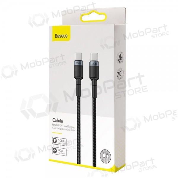 USB-C-Kabel Baseus Cafule CATKLF-ALG1 USB-C auf USB-C 2 m 100 W schwarz