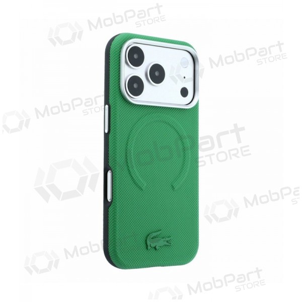 Apple iPhone 18 Pro hülle - Lacoste PVC Petit Pique Semi Wrap Embossed MagSafe (grün)