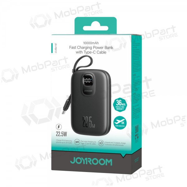Externe Batterie Power Bank Joyroom JR-PBF17 22.5W with USB-C cable 10000mAh Schwarz Externe Batterie Power Bank Joyroom JR-PBF17 22.5W with USB-C cable 10000mAh Schwarz