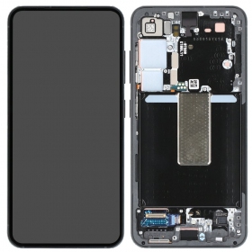 Ekranas Samsung S911 S23 5G su lietimui jautriu stikliuku und rėmeliu Phantom Black original (service pack)