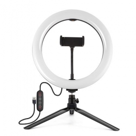 LED žiedine Lampe 26cm, su trikoju stovu 8.3cm, USB