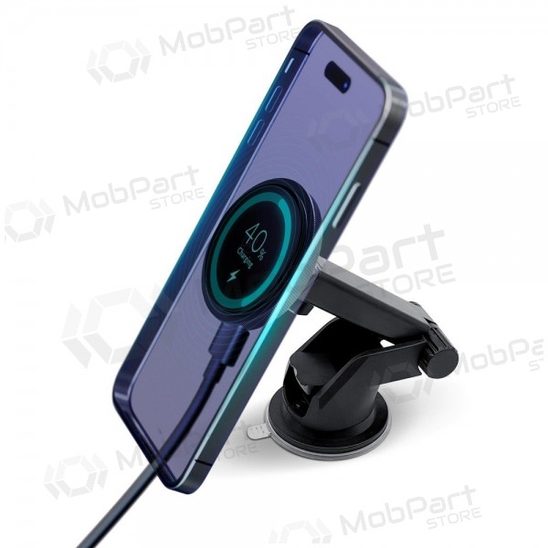 Autohandyhalterung mit kabelloser Ladefunktion 3MK Car MagCharger 15 W am Armaturenbrett.