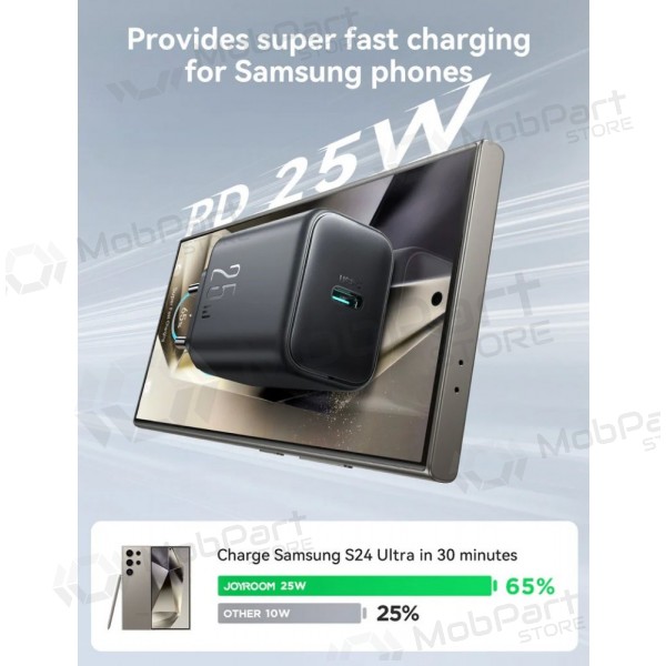 Ladegerät Joyroom JR-TCF23 USB-C 25W + USB-C to USB-C cable 1.0m Schwarz