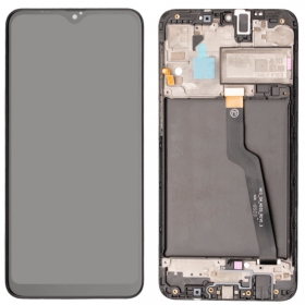 Ekranas Samsung A105 A10 Dual SIM su lietimui jautriu stikliuku und rėmeliu Black original