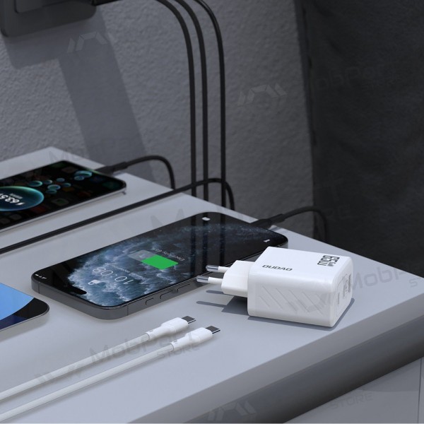 Telefonladegerät Dudao A28PC 45 W GaN 2x USB-C mit USB-C Kabel 1 m schwarz