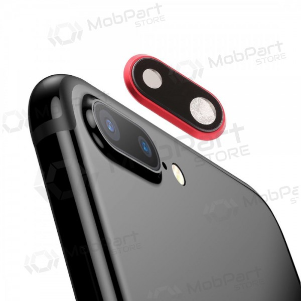 Apple iPhone 8 Plus Kameraglas (Rot) (mit Rahmen)