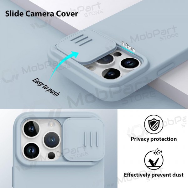 Apple iPhone 15 Pro Handyhülle „Nillkin Silicone“ (Grau)