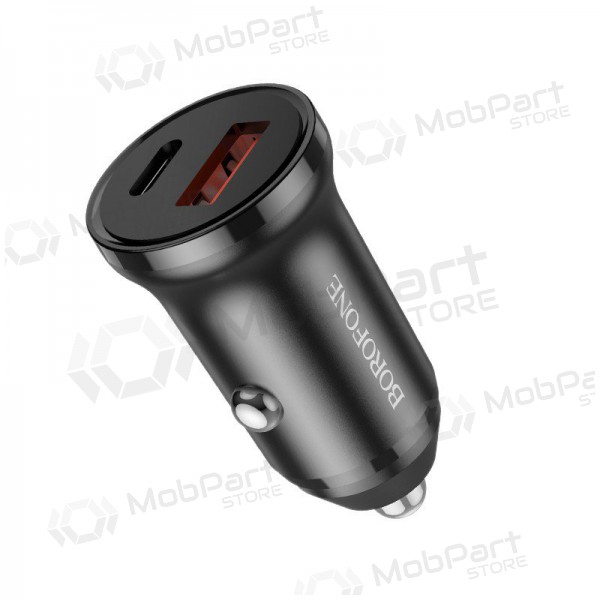 Ladegerät automobilinis Borofone BZ18A USB-A/Type-C PD20W+QC3.0 (Schwarz)