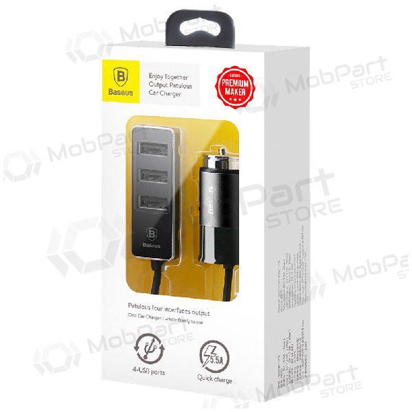 Auto-Ladegerät Baseus CCTON-01 (4xUSB 5.5A) (Schwarz)