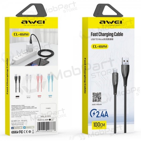 Micro-USB-Kabel Awei CL-182M USB-A auf Micro-USB 1 m schwarz
