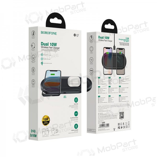 Ladegerät kabellos Borofone BQ7 Prominent Dual (10W) (Schwarz)