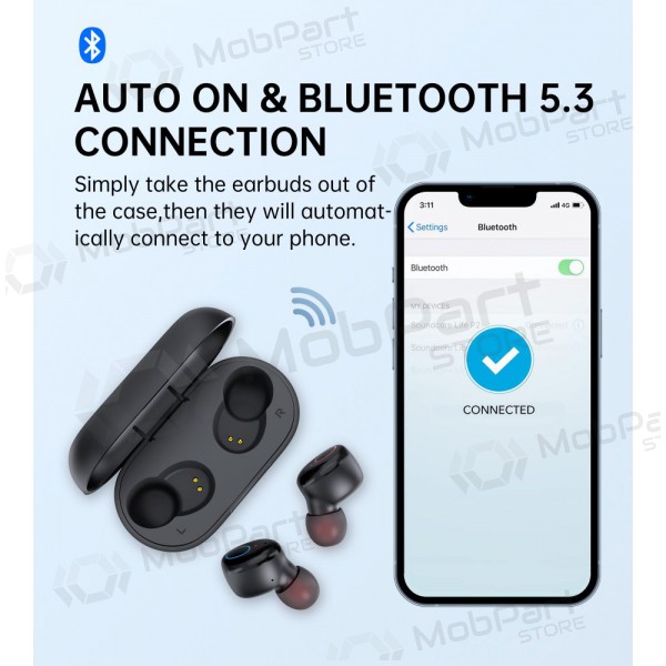 Kabelloss ausinės Choetech BH-T16 Hi-Fi Bean TWS Kabelloss ausinės Choetech BH-T16 Hi-Fi Bean TWS