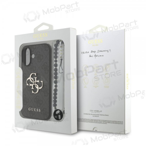 Apple iPhone 17 hülle - Guess PU 4G Metal Logo Strap (schwarz)