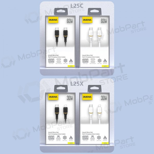 USB-C-Kabel Dudao L25C USB-C auf USB-C 1 m 60 W schwarz