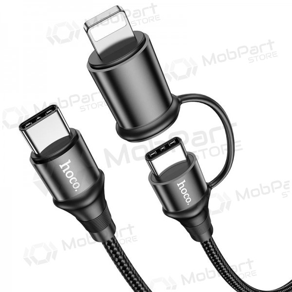 USB Kabel Hoco X50 2-in-1 Exquisito Type-C - Type-C / Lightning 1.0m (Schwarz)