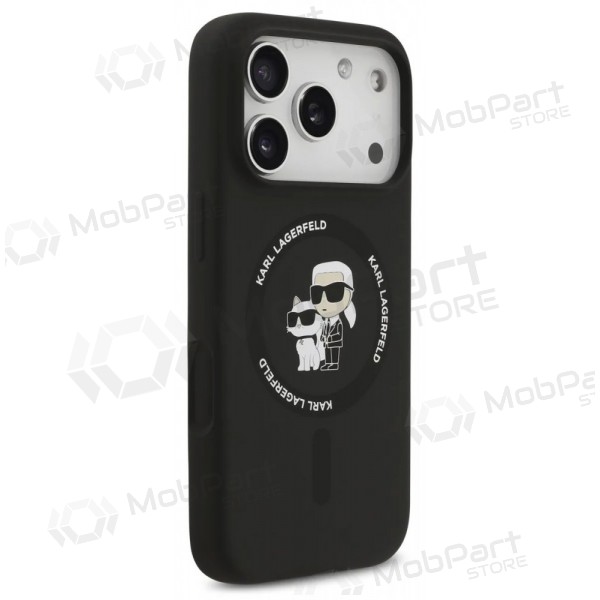 Apple iPhone 17 Pro Hülle - Karl Lagerfeld Liquid Silicone Karl and Choupette MagSafe (schwarz)