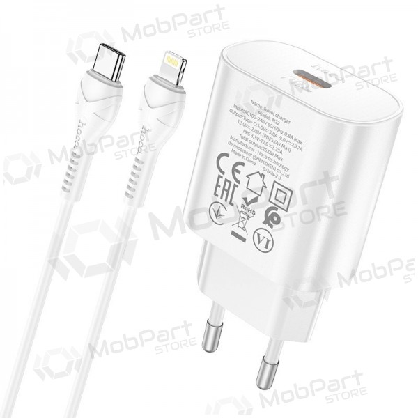 Telefonladegerät Hoco N22 25 W USB-C mit Lightning-Kabel 1 m weiß