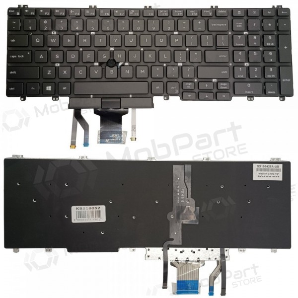 Tastatur DELL Latitude 5500, su pašvietimu und „trackpoint“ Tastatur DELL Latitude 5500, su pašvietimu und „trackpoint“