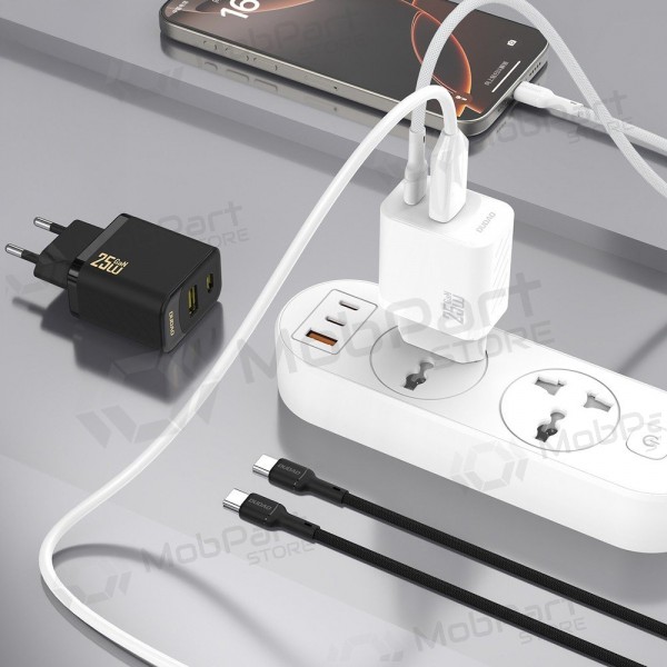 Telefonladegerät Dudao A26TC 25 W GaN USB-C + USB-A mit USB-C Kabel 1 m weiß
