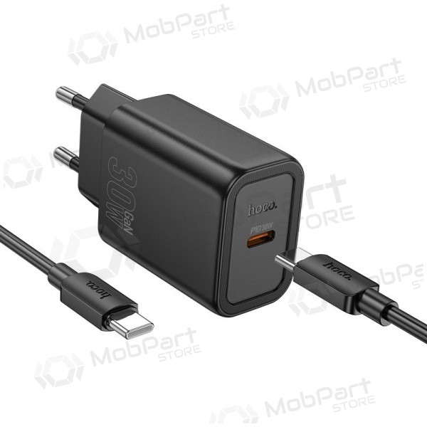 Hoco N62 GaN USB-C Telefonladegerät mit USB-C Kabel 1 m schwarz