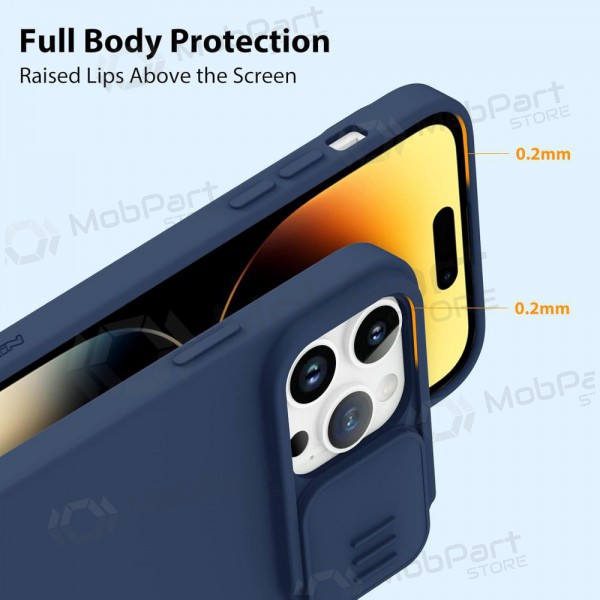 Apple iPhone 15 Handyhülle „Nillkin Silicone“ (Dunkelblau)