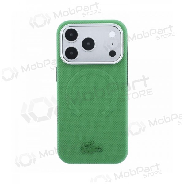 Apple iPhone 18 Pro Max hülle - Lacoste PVC Petit Pique Semi Wrap Embossed MagSafe (grün)