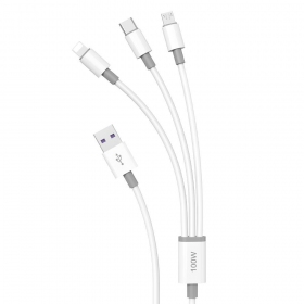 USB-Kabel Dudao L8s-3in1 USB-A zu USB-C / Micro USB / Lightning 1.2 m 100 W