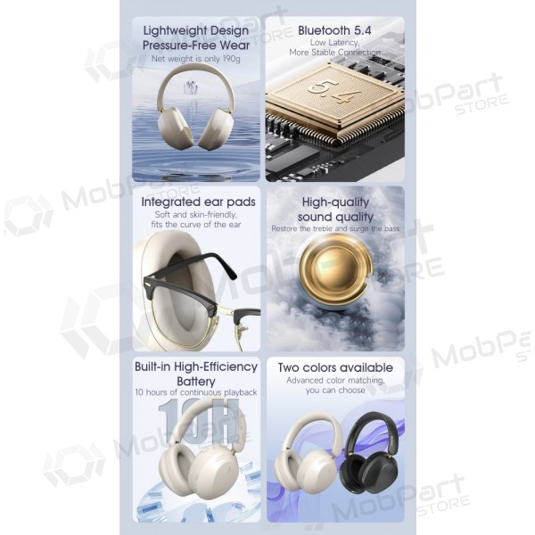 Kabellose Kopfhörer mit Mikrofon Dudao X22Max Bluetooth USB-C weiß