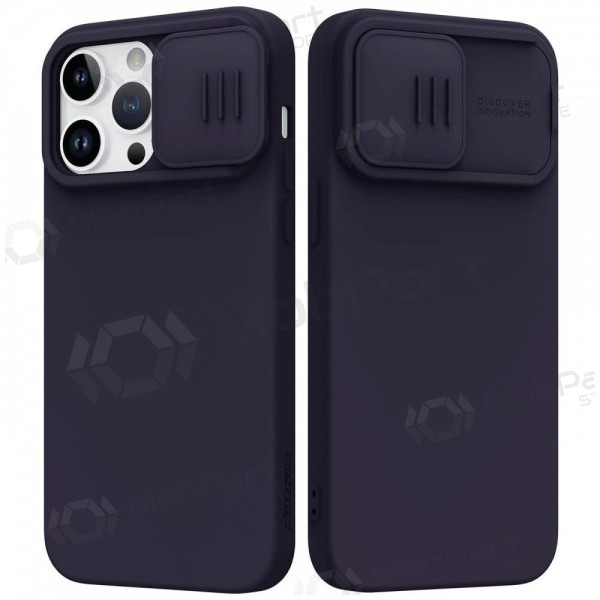 Apple iPhone 15 Pro Handyhülle „Nillkin Silicone“ (tamsiai Violett)