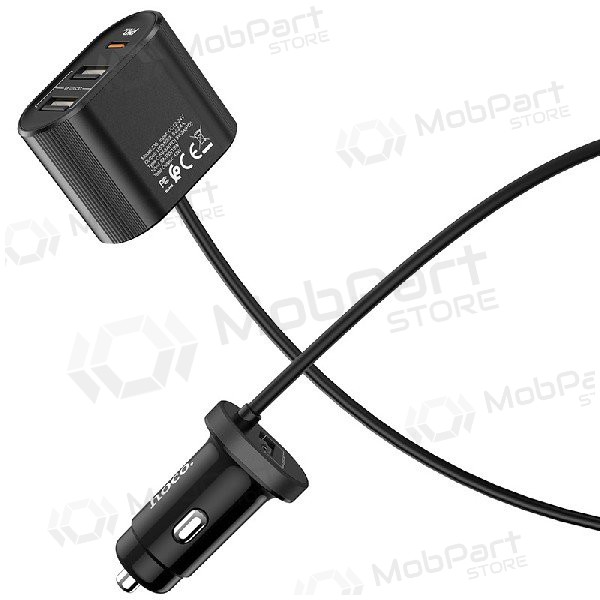 Auto-Ladegerät HOCO Z35 Quick Charge 18W (2xUSB 1xType-C 3A) (Schwarz)