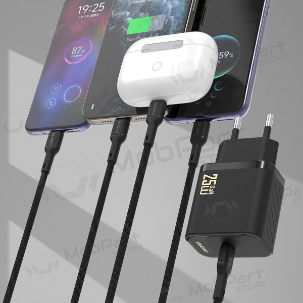 Ladegerät Dudao A27C GaN 25W USB-C + USB-C zu USB-C Kabel 1.0m schwarz