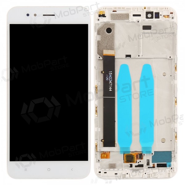 Xiaomi Mi A1 / Mi 5X Display (Weiß) (mit Rahmen) (gebraucht grade C, original)