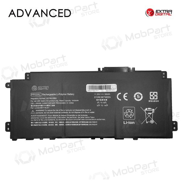 HP PP03XL, 3400mAh Laptop-Batterie / Akku, Advanced HP PP03XL, 3400mAh Laptop-Batterie / Akku, Advanced