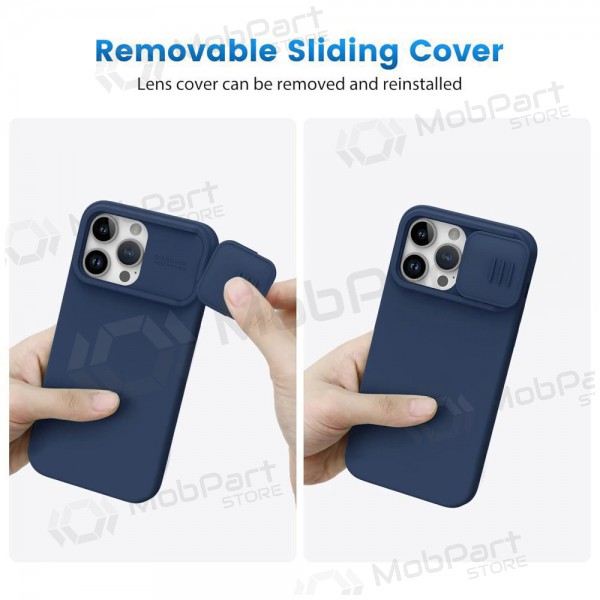 Apple iPhone 15 Plus Handyhülle „Nillkin Silicone“ (Dunkelblau)