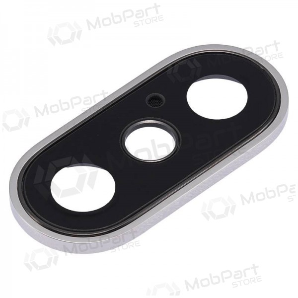 Apple iPhone XS / XS Max Kameraglas (Silbrig) (mit Rahmen)