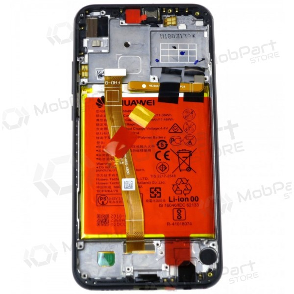 Huawei P20 Lite Display (Schwarz) (mit Rahmen und Batterie) (service pack) (original)