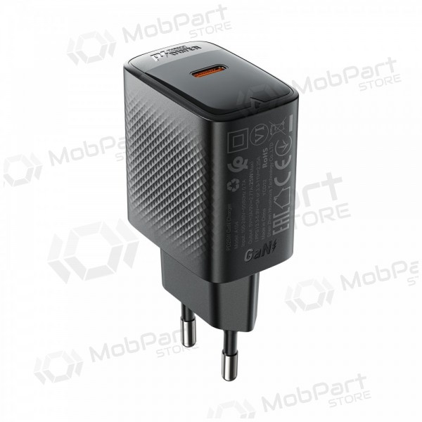 Acefast A104 25 W GaN USB-C Telefonladegerät, schwarz