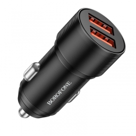Ladegerät automobilinis Borofone BZ19B 2xUSB-A QC3.0 36W Schwarz