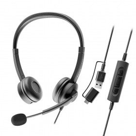 USB-C Kopfhörer Axtel FLOW UC USB-A und USB-C schwarz