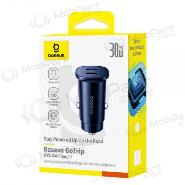 Auto-Ladegerät Baseus GoTrip 2xUSB-C 30W Schwarz C00072300123-01