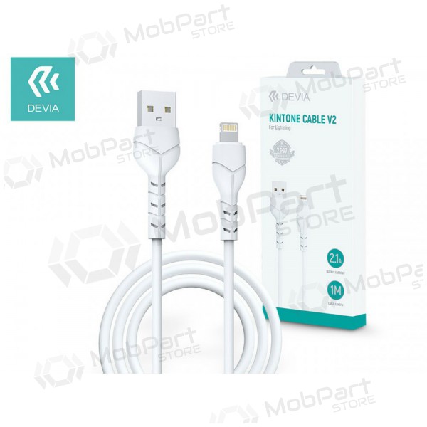 USB Kabel Devia Kintone Lightning 1.0m (Weiß) 5V 2.1A